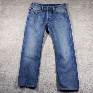 Diesel Viker Button Fly Y2K Straight Leg Distressed Jeans Men's 33x30